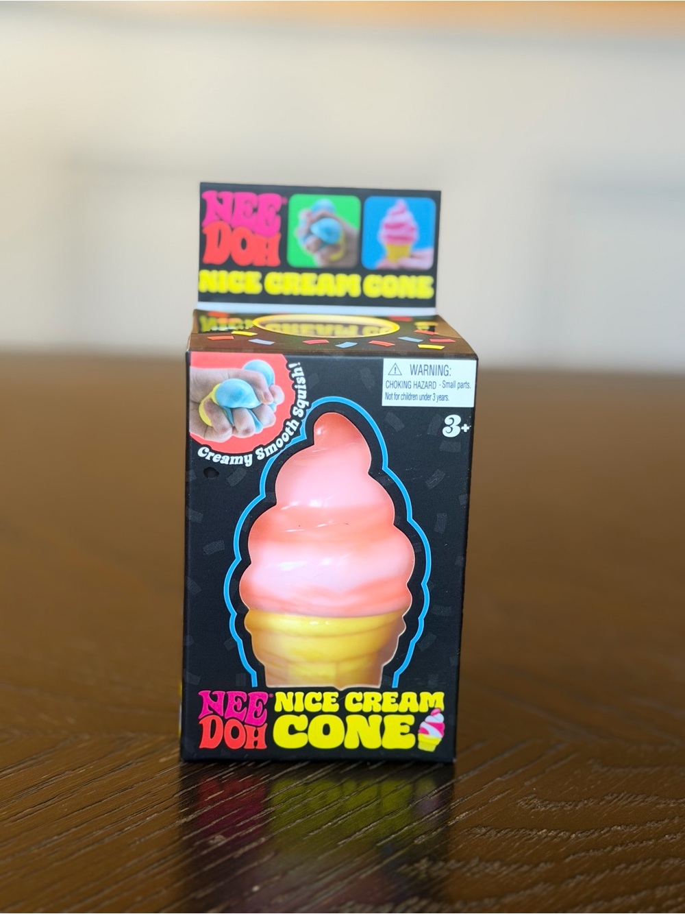 NeeDoh Nice Cream Cone Fidget Squishy Toy Viral - Orange
